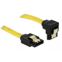 DELOCK Καλώδιο SATA III 7-pin σε 7-pin 90° 82482, metal clip, 0.7m