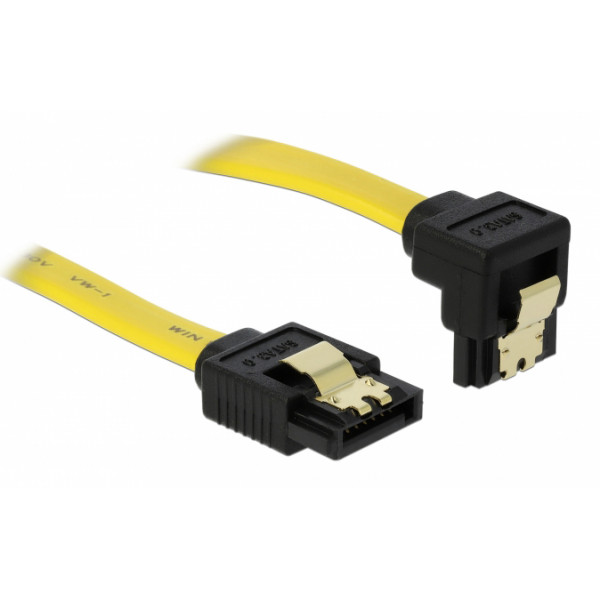 DELOCK Καλώδιο SATA III 7-pin σε 7-pin 90° 82482, metal clip, 0.7m