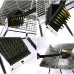 Βούρτσα καθαρισμού ψησταριάς AG705 με 2x κεφάλες & ξύστρα, μαύρη