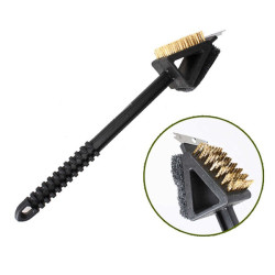 Βούρτσα καθαρισμού ψησταριάς AG705 με 2x κεφάλες & ξύστρα, μαύρη