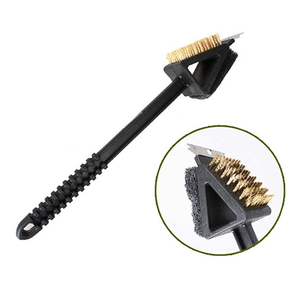 Βούρτσα καθαρισμού ψησταριάς AG705 με 2x κεφάλες & ξύστρα, μαύρη