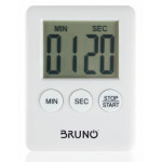 BRUNO χρονόμετρο & αντίστροφη μέτρηση BRN-0063, LCD, με μαγνήτη, λευκό