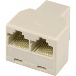 POWERTECH Αντάπτορας RJ45 (F) σε 2x RJ45 (F), λευκό