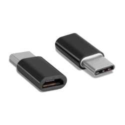 POWERTECH Adapter USB Type-C σε Micro USB, μαύρο