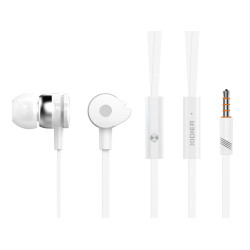 CELEBRAT Earphones με μικρόφωνο D1, 10mm, 3.5mm, 1.2m flat, λευκά