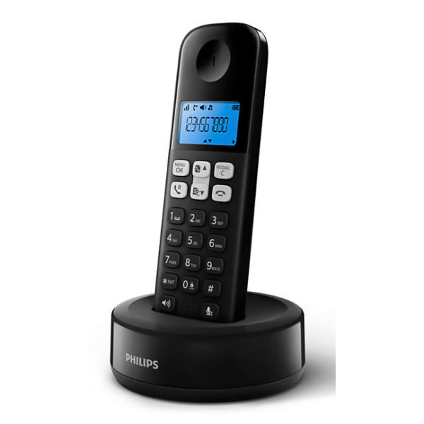 PHILIPS ασύρματο τηλέφωνο D1611B/34, με ελληνικό μενού, μαύρο PHILIPS ασύρματο τηλέφωνο D1611B/34, με ελληνικό μενού, μαύρο