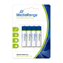 MEDIARANGE Επαναφορτιζόμενη μπαταρία AAA LR03, 800mAh, 4τμχ
