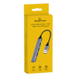 POWERTECH USB hub PT-1114, 4x USB θύρες, 5Gbps, γκρι