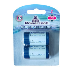 POWERTECH SUPER Αλκαλική μπαταρία LR14, 1.5V, 2τμχ