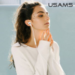 USAMS earphones με μικρόφωνο EP-41, USB Type-C, 10mm, 1.2m, λευκά