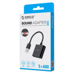 ORICO USB κάρτα ήχου SKT3, USB2.0, 3x 3.5mm, μαύρο ORICO USB κάρτα ήχου SKT3, USB2.0, 3x 3.5mm, μαύρο