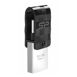 SILICON POWER Dual USB Flash Drive C31, USB 3.1 & Type C, 32GB, μαύρο